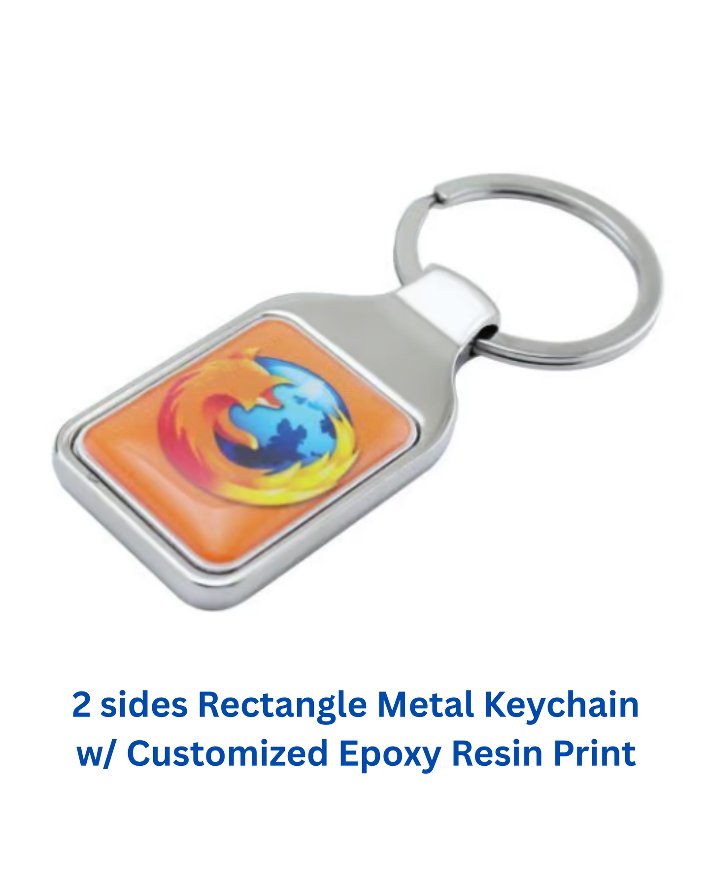 2 sides Rectangle Metal Keychain