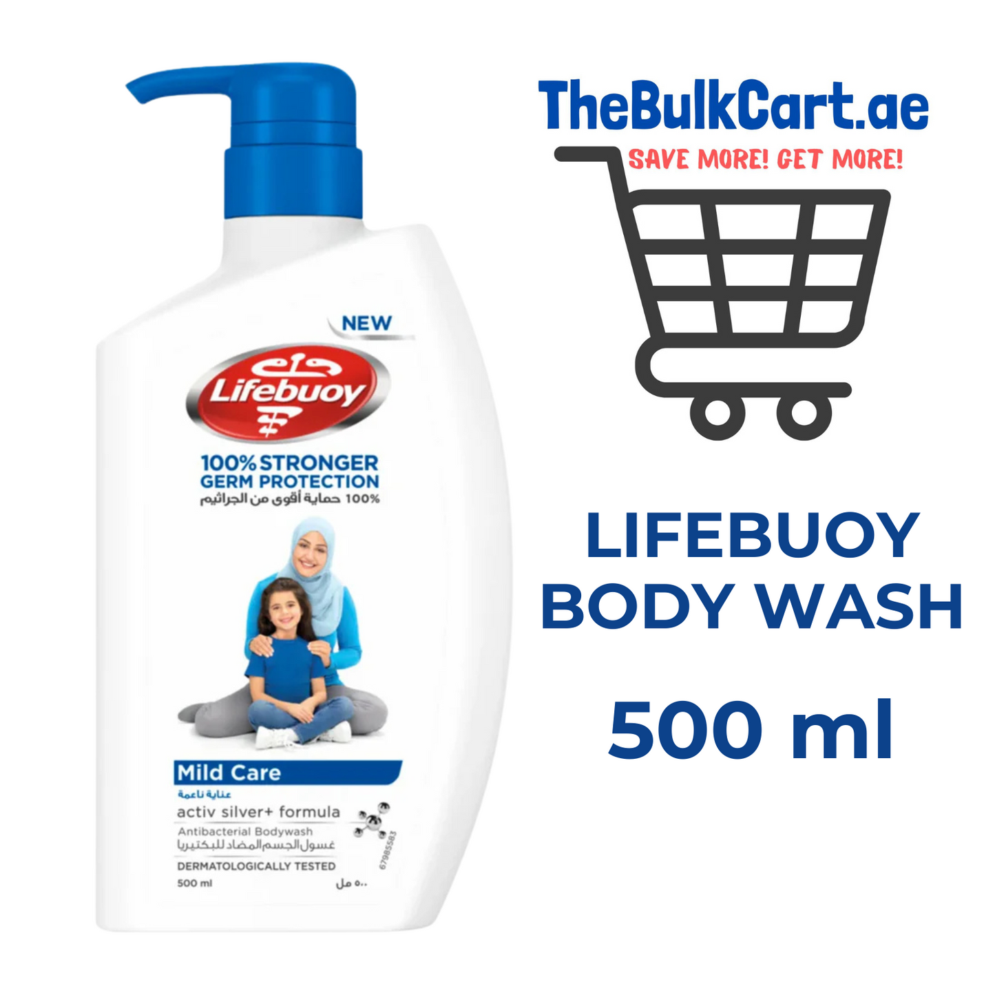 Lifebuoy Mild Care Anti-Bacterial Body Wash 500ml